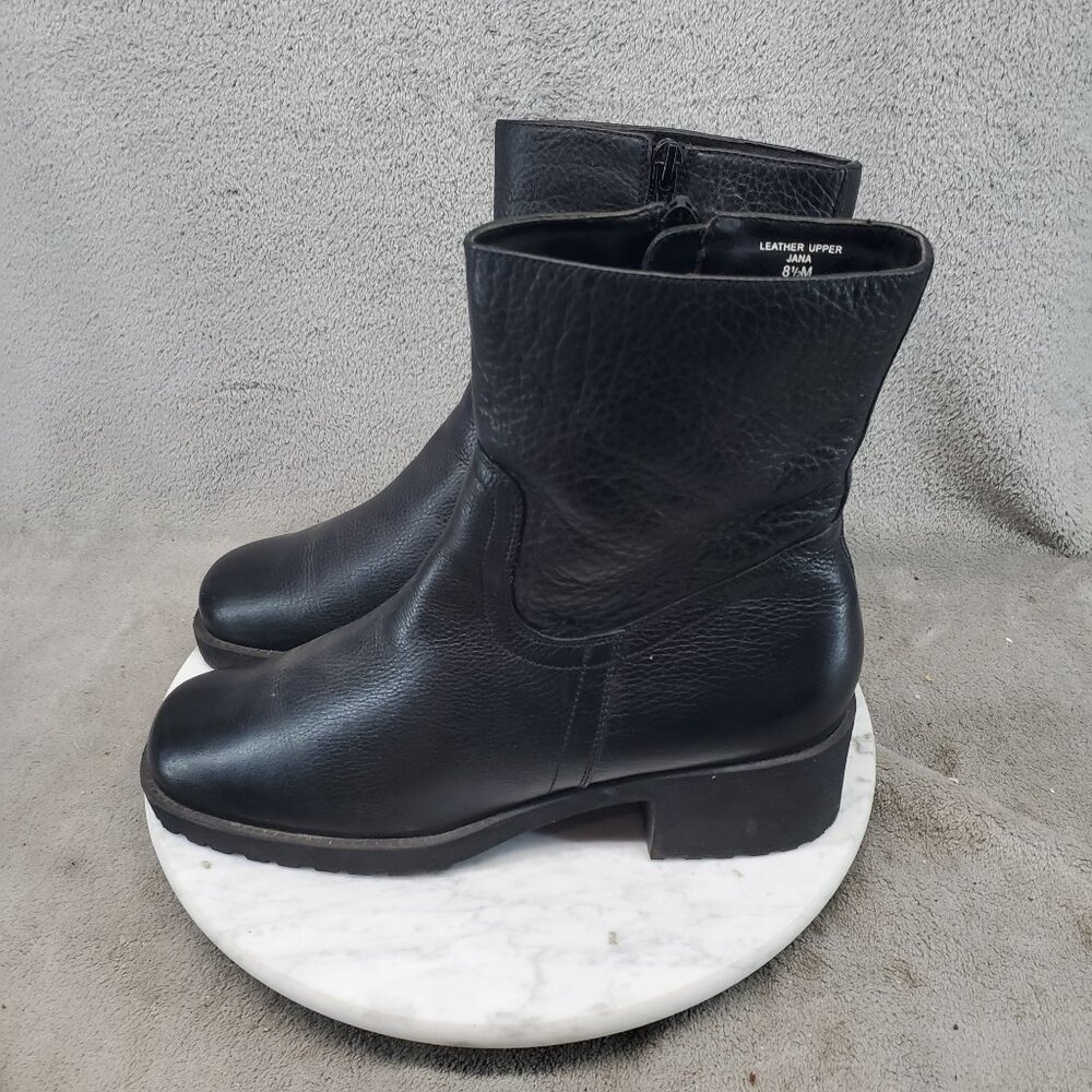 Victoria Spencer Shoes Womens Size 8.5 Jana Black Leather Ankle Boots